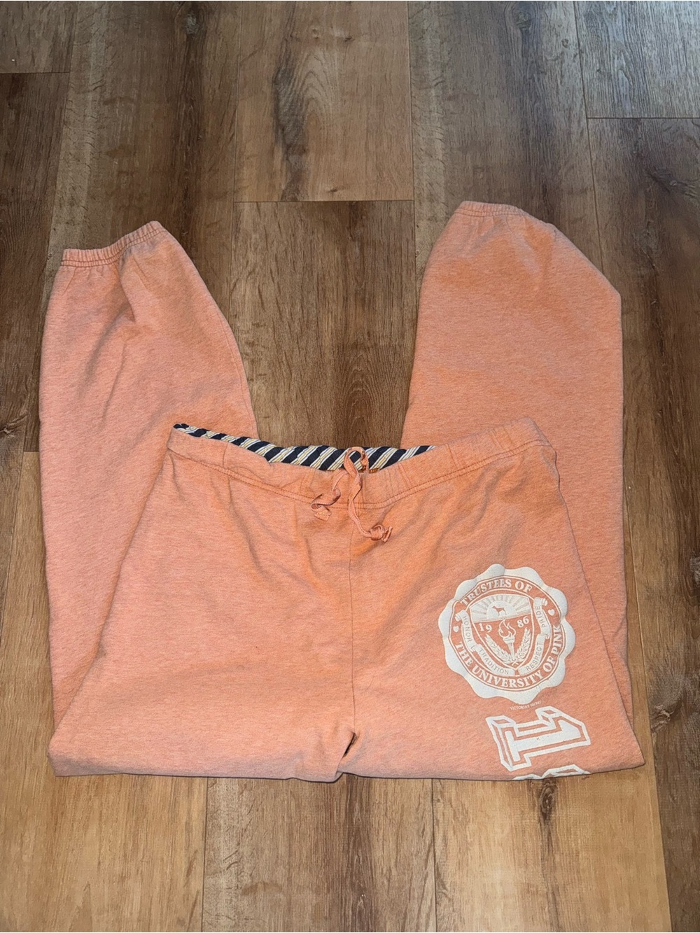 Vintage PINK Peach Coral Cozy Sweatpants